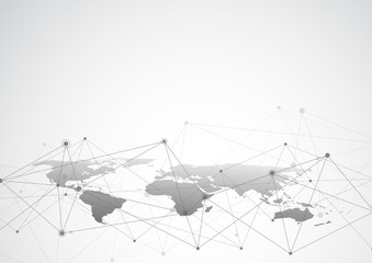 Global network connection. World map point and line composition concept of global business. Vector Illustration