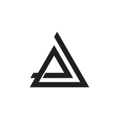 letter e geometric triangle line logo 