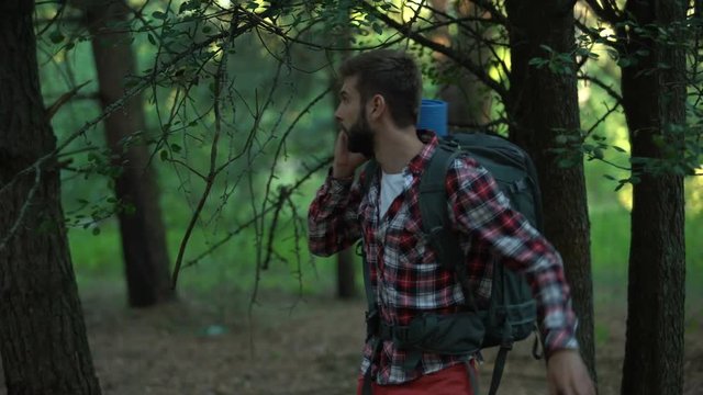 Lost in woods male camper trying to call 911, poor connection, technologies