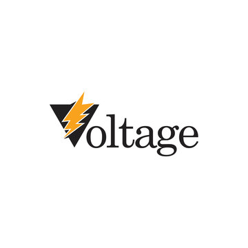 letter v text voltage symbol logo 