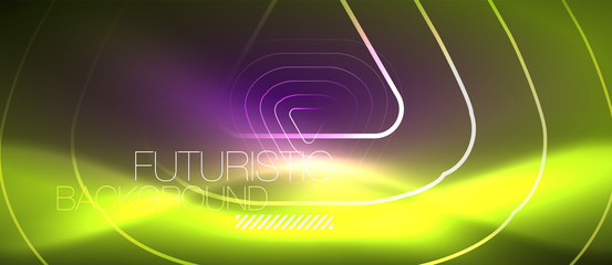 Color shiny neon lights background with abstract lines