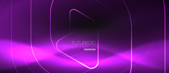 Dark black abstract background with neon colors and lines