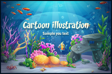 Vector illustration funny seaworld