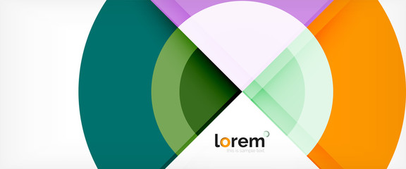 Obraz premium Modern geometric circles abstract background, colorful round shapes with shadow effects