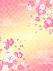 新年　新春　梅　和　花