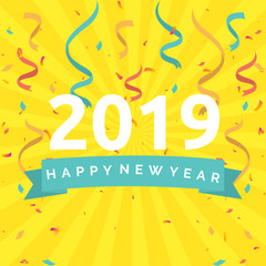 Happy New Year 2019 Illustration Concept