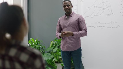 business people meeting professional businessman presenting financial training seminar showing successful marketing strategy students using smartphone recording presentation sharing online