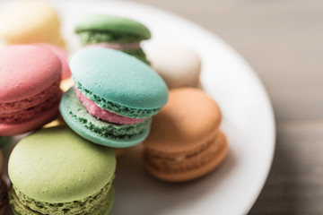 Colorful Macaron on dish