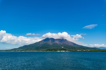 船から見た桜島