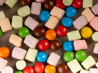 colorful marshmallows and sweets