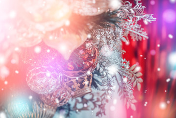 christmas background, xmas decoration and winter concept