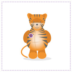 Tiger baby, little funny tiger toy, vector