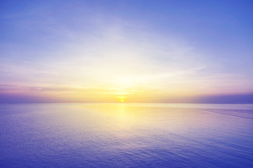 Soft and colourful sunset in the sea.