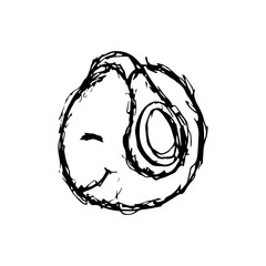 Abstract scribble drawing of a music lovers.