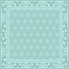 Obraz premium background, geometric pattern with ornate lace frame. illustration. for Scarf Print, Fabric, Covers, Scrapbooking, Bandana, Pareo, Shawl.