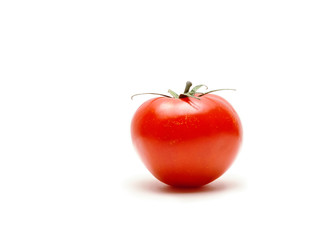 Whole Red Tomato Isolated On White Background. Organic Food. Cooking Ingredients. Pomodoro Timer.