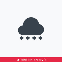Snowy Weather Icon / Vector