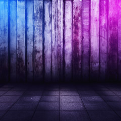 metallic interior with neon lights