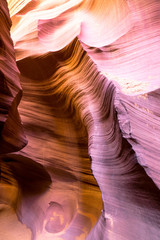 Beautiful view of Antelope Canyon sandstone formations in famous Navajo Tribal national park near Page, Arizona, USA
