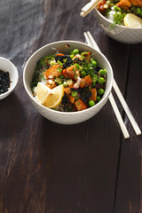 Vegetarian poke bowl healthy vegetarian food