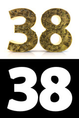 Golden number thirty-eight years style Zentangle