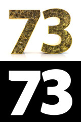 Golden number seventy-three years style Zentangle