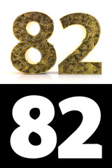 Golden number eighty-two years style Zentangle