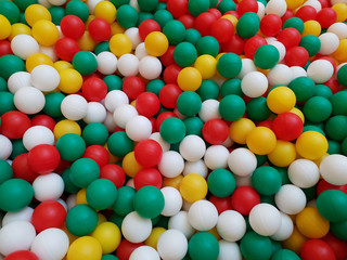 The Colored balls from the pool closeup