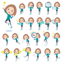 Bob hair women Sportswear_Action