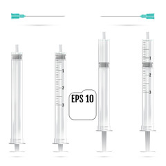 Realistic medical Empty syringe. Vector illustration. White background