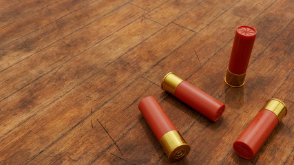 Rustic Shotgun Shells - 3D Illustration