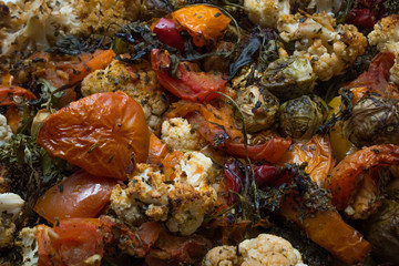 various baked vegetables from the oven only