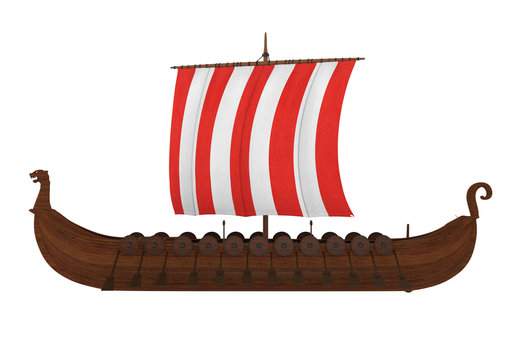 Viking Ship Isolated

