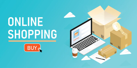 online shopping shipping vector