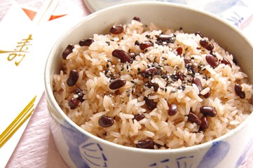 お赤飯　赤飯　ササゲ豆の赤飯　和食