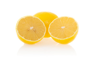 Fresh lemon with half