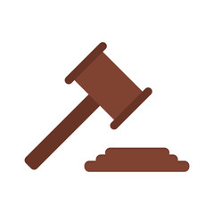 law hammer icon in flat style isolated vector illustration on white transparent background. Judge hammer