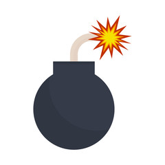 bomb icon in flat style isolated vector illustration on white transparent background