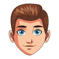 young man face cartoon