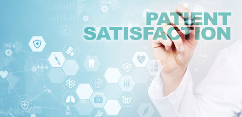 Medicine doctor is using modern computer virtual screen interface, medical technology network concept. EHP, EMR, Electronic health record.