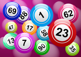 Bingo lottery, background vector design, lucky balls and numbers of lotto