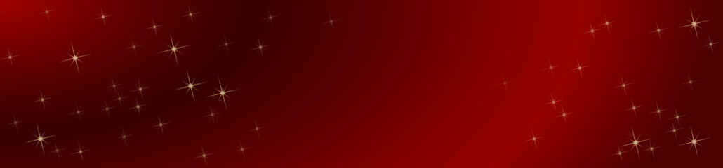 Fototapeta na wymiar Header Christmas in red, empty background made with starry sky and blurry lights