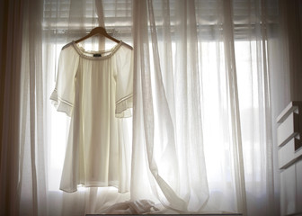 Dress in White Curtains