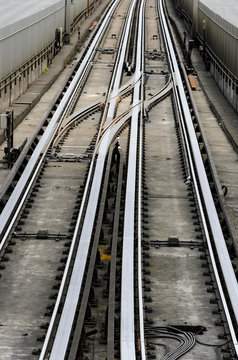 View Of The Rail Road Transfer Tracks From Above, Vertical