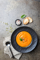 Pumpkin and carrot soup.