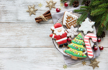 Christmas cookies and Christmas tree
