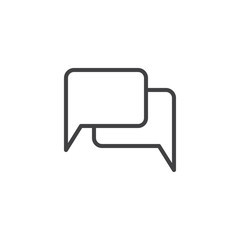 Naklejka premium Speech bubbles outline icon. linear style sign for mobile concept and web design. Dialogue chat message simple line vector icon. Conversation symbol, logo illustration. Pixel perfect vector graphics