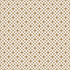 Seamless pattern based on Japanese ornament Kumiko.Golden color.