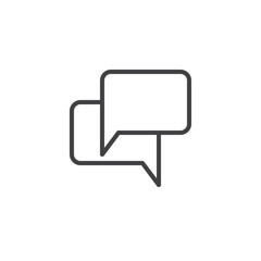 Chat Speech Bubbles outline icon. linear style sign for mobile concept and web design. Dialogue message simple line vector icon. Conversation symbol, logo illustration. Pixel perfect vector graphics