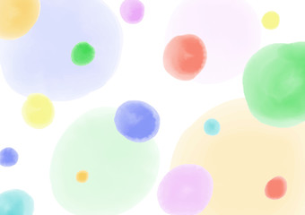 アブストラクト　水彩　丸　水玉